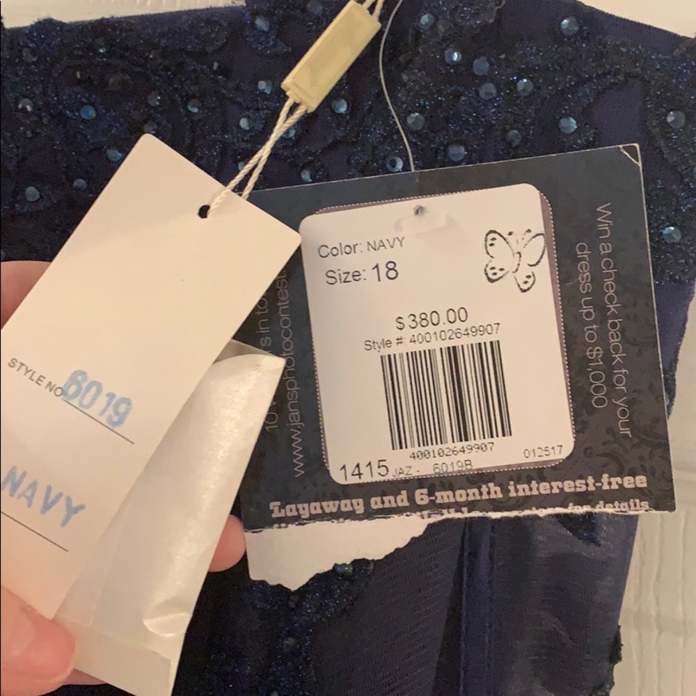 Jasz Couture size 18 navy prom dress - Picture 2 of 4